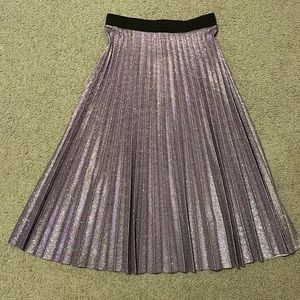 Bershka  Pleated Purple Shimmery Skirt, size M
